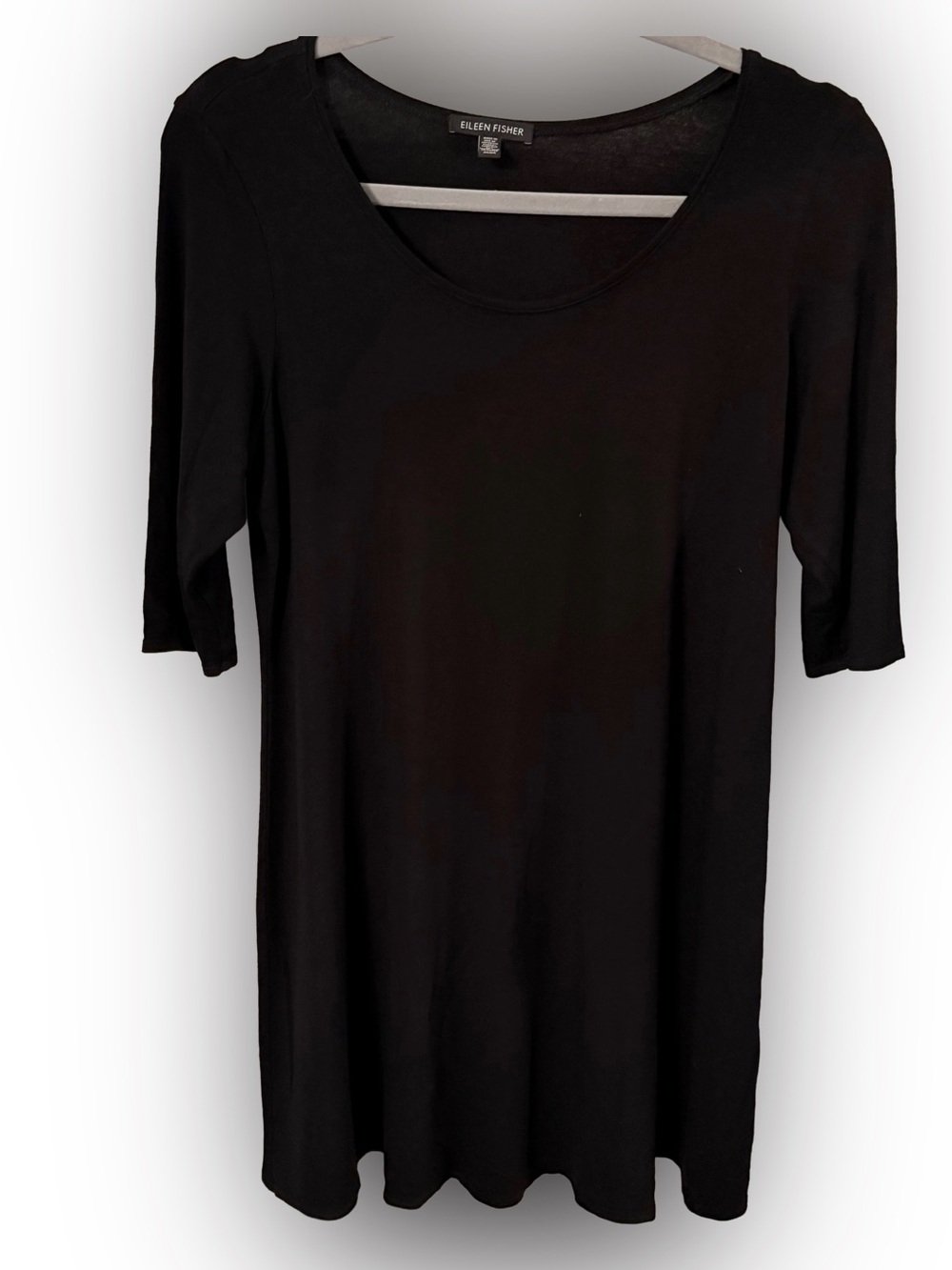 Eileen Fisher Dress Womens Black Shift Minimalist Shift Sz M